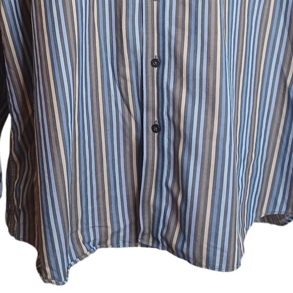 Alan Flusser Mens Striped Shirt XL Long Sleeve 100% Cotton Button Down‎ - Picture 3 of 6